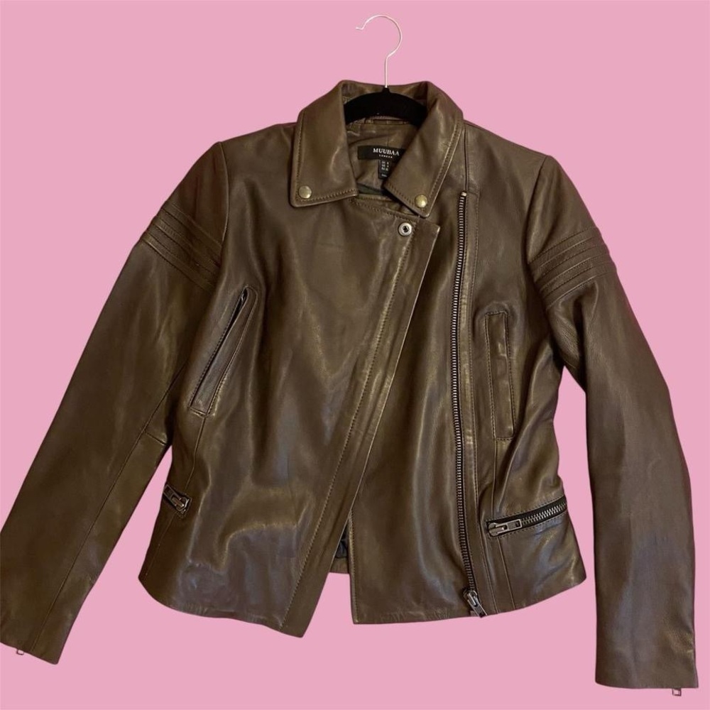 Brown leather jacket